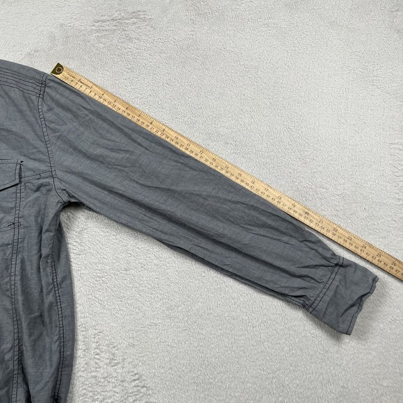 At Collins Shirt Mens Large Gray Affliction Style Embroidered Damask Y2K Button - Picture 7 of 9